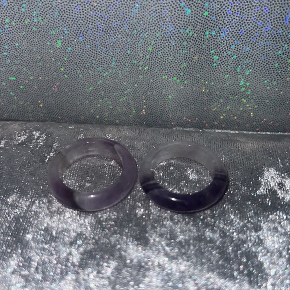 Amethyst rings crystal healing purple geodes natural rocks ring bands π - Picture 13 of 17